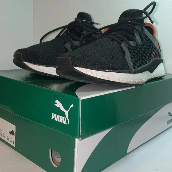 PUMA IGNITE NETFIT TSUGI BLACK/ORANGE SNEAKERS - Picture 4 of 5